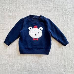 Cat & Jack Navy Bear Sweatshirt VGUC 6-9mo